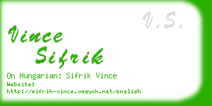 vince sifrik business card